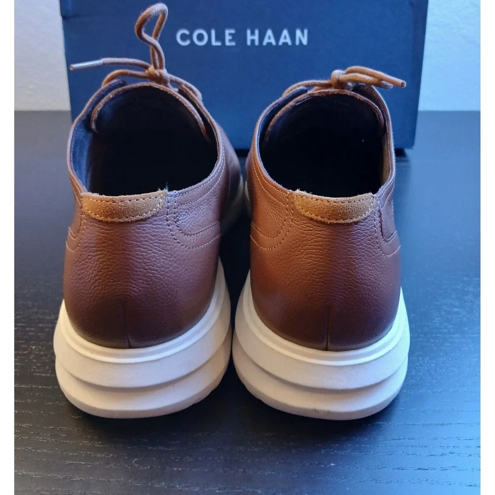 Cole Haan Mens Grand+ Plain Toe Oxford British Tan Leather Shoes C36935 Size 13W